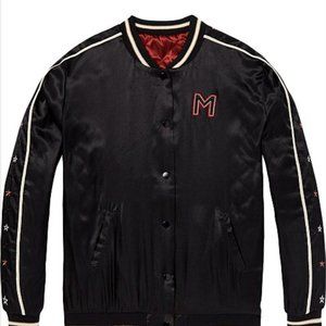 Scotch and Soda Reversible Bomber Jacket with Embroideries